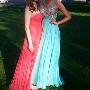 Aspeed evening gown with bejeweled bodice, size s,  mint green